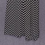 Iris Los Angeles Black White Striped Maxi Skirt Large Flowy Stretch Chevron Photo 5