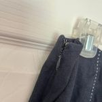 Vintage Y2K Sag Harbor Black Linen A Line Midi Skirt with Appliqué Flowers Sz 12 Photo 3