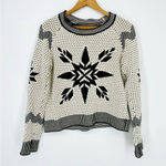Urban Outfitters  BDG Fair Isle Snowflake Crewneck Sweater in B&W Size M Photo 2