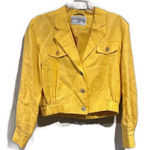 Norma Kamali Vintage International Scene Yellow Women's Jacket Blazer Size 6 Photo 0