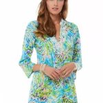 Lilly Pulitzer Sarasota Blue Beaded Tunic in Sea Soiree S Photo 1