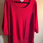 kim rogers  Red Crochet Sweater 1X holiday Photo 0