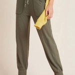 Anthropologie Saturday Sunday Billie Textured Jogger Pants Olive Casual Sz Large Green Photo 0