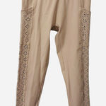 Aerie Women’s  Move 7/8‎ Leggings High Rise Tan Size Medium Cutouts Pockets Photo 0