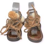 Sam Edelman  Women’s Size 7.5 Tan Graciela Leather Beaded Flat Strappy Sandals Photo 8