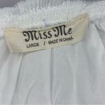 Miss Me  Women’s White Floral Boho Blouse with Crochet Accents Like New Large Photo 10