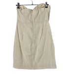 Lush Clothing Lush Beige & White Stripe Knotted Strapless Mini Dress S Photo 2