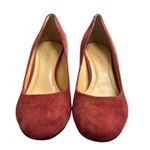 Talbots Suede Round Toe Pump in Burnt Crimson Size 9.5 in box Career Wear Photo 2