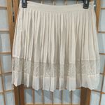 Forever 21 Cream Skater Skirt with Lace Trim Photo 0