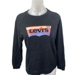 Levi's Women's Black Logo Spellout Graphic Long Sleeve Sweater Sweatshirt Top S Photo 0