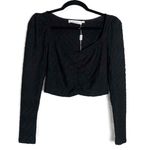 NWT ASTR The‎ Label Womens Black Sweetheart Neck Texture Puff Long Sleeve Top XS Photo 0