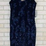 Marina NWT Navy Sequin Lace Sleeveless Dre… Blue Size 4 Photo 0