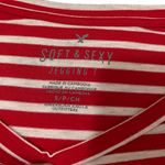 American Eagle SMALL Striped Long Sleeve Raw Round Hem Soft & Sexy Jegging Tee Photo 5