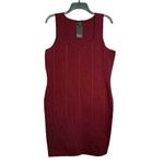 Bold Elements  Sleeveless Bodycon Knit Dress Womens XL Burgundy Wine Stretch NWT Photo 3