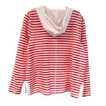 Talbots Split Neck Hoodie Striped Sweater Women's Large Petite Orange Preppy Photo 6