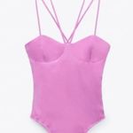 ZARA Pink Satin Effect Bodysuit Photo 2
