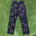 Simple Society  black white rhinestone star denim jeans size 00/23 Photo 0