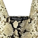 Nasty Gal  Tan Snakeskin Cutout Tie Detail Triangle Swim Bikini Top Size 8 Photo 5