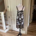 Merona Tropical Dress Brown Knee Length Midi Photo 8