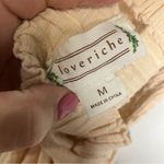 Love Riche cream raw hem jumpsuit open back tie waist women’s size medium trendy Photo 7