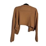 Romwe Woman’s Brown Cropped Soft Knit Cardigan Size L Photo 1