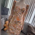 🌸AMTIOUS bustier floral dress ✨ Orange Size M Photo 9