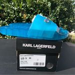 Karl Lagerfeld  ELCTRC TONI FROSTED PVC Sandals Blue Women’s Size 5 NEW with Box Photo 1