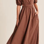 Abercrombie & Fitch A&F Open Back Brown Midi Dress L Photo 0