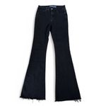 Indigo Rising Black Flare‎ Jeans Size 25 Frayed Hem Stretch High Rise Boho Retro Photo 1