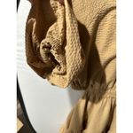 Madewell  Dress Women's Size M Tan Brown Short Sleeve Tiered Mini Button‎ Back Photo 3