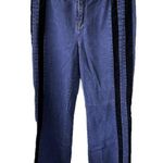 Forenza Vintage  100% Cotton Dual Side Black Velvet Stripes Straight Leg Jeans 8 Photo 0