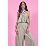 Otis & Maclain Florence Palazzo Pants Matching set Tan Size XS Photo 7