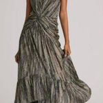 MISA Los Angeles Ava Plunging Twist Metallic Maxi Dress Photo 0