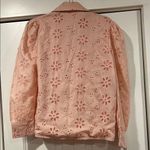 Free People  Pink Floral Eyelet‎ Blouse medium Photo 4