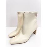 Alfani  Boots Size 11 Cream Square Toe Block Heel Faux Leather Rubber Sole Photo 2