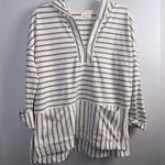 Mello Day Womens White Striped Long Sleeve Casual Pullover Hoodie Size Large Photo 0