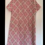 Sear’s Fashions 1960’s Vintage Pink and Tan Diamond Patterned Swing Dress Size 12 Photo 1