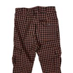 Urban Outfitters  Brown Black Gingham Cargo Skinny Pants 4 Fleece Lined Stretchy Photo 3