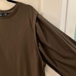 ASOS Olive Green Dress with Puff Sleeves Photo 1