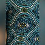 Premise  Bright Blue/Green Medallion Shift Dress Sz M With Lining 3/4 Sleeves Photo 4