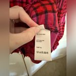 Free People  We the Free Pacific Dawn Plaid Shirt Pink Red Black Peplum Size S Photo 6