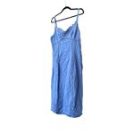 Madewell sweetheart midi dress in linen-cotton blend powder blue np116 size 14 Photo 2