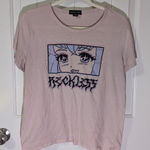 Streetwear Society  Reckless Anime Cropped T-shirt Pale Pink Women's XLarge Photo 0