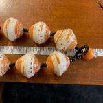 0087 Orange and White Paper Bead Necklace w/Black Seed Beads Photo 2