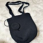 Vintage Crochet Bohemian Summer Shoulder Bag Black Photo 0