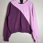 Aviator Nation Rare Crewneck Purple Colorblock lightning bolt Sweater size M Photo 0