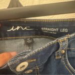 INC  International Concepts Straight Leg cropped fringe jeans Denim button fly Photo 5