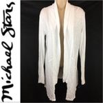 Michael Stars  White Open Front Long Light Weight Cardigan Sweater Photo 1