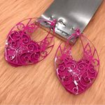 Boutique Barbiecore Fairy Aesthetic Pink Floral Lantern Earrings Photo 3