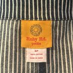 Vintage Ruby Rd Womens Blazer 6P Navy Striped Demin Pockets Buttons Retro Chic Blue Photo 8